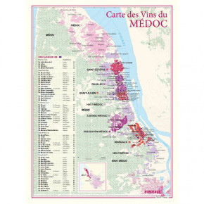 Carte vignoble Médoc 30x40