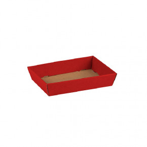 Corbeille carton Kraft rouge - Taille : P