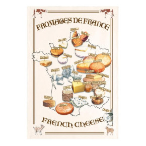 Torchon Carte Fromages Ecru...