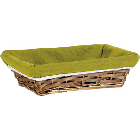 Corbeille osier/bois tissu...