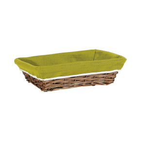 Corbeille osier/bois tissu...