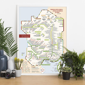 Carte de France AOP LES STATIONS Originale 50x70 cm