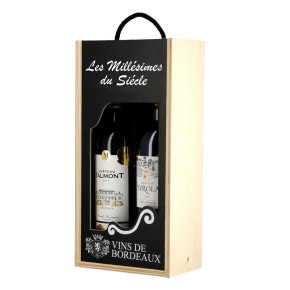 Caisse Bois 2 bouteilles Les Essentiels Bordeaux