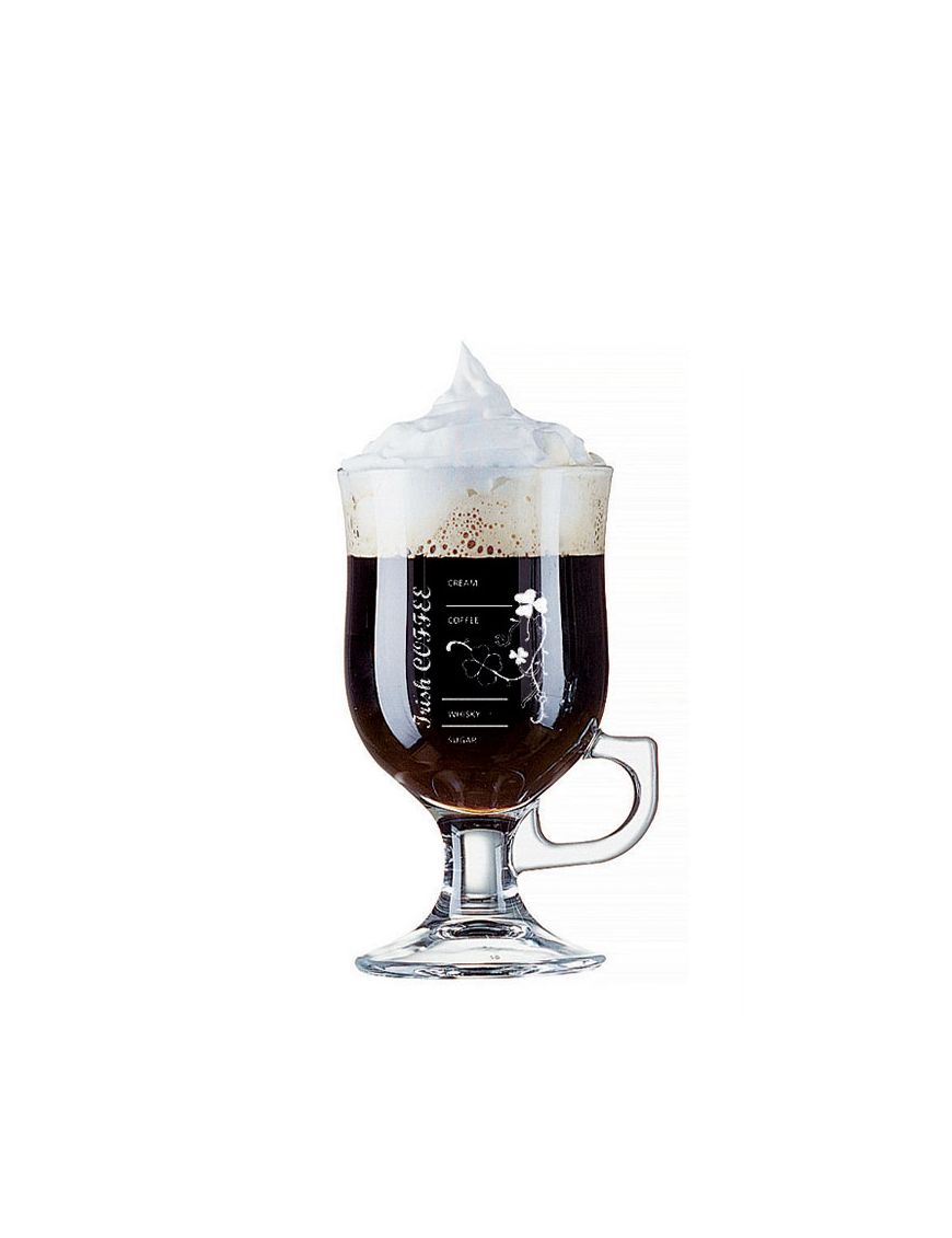 Verres Irish Coffee - Gradué - Décor blanc sur paraison - set de 6