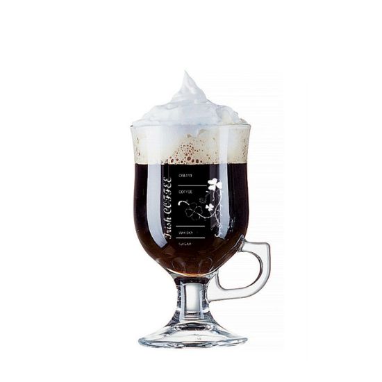 Verres Irish Coffee - Gradué - Décor blanc sur paraison - set de 6