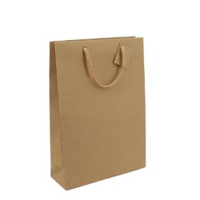 Sac 3 bouteilles Kraft brun 175g poignée cordelière - sans fenêtre