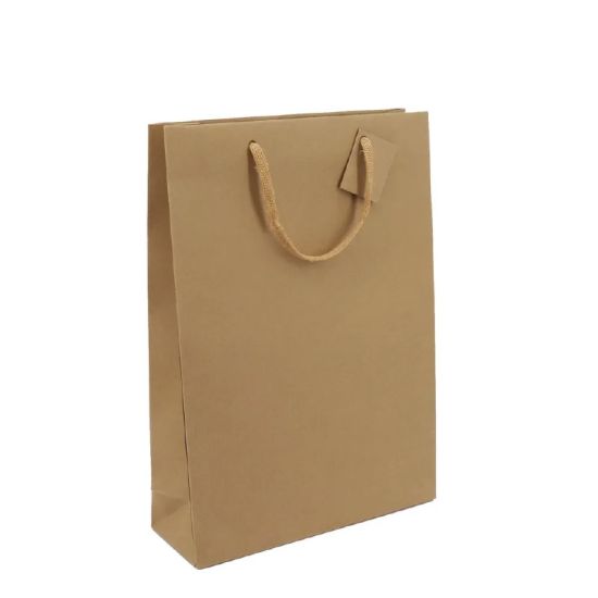 Sac 3 bouteilles Kraft brun 175g poignée cordelière - sans fenêtre Sac 3 bouteilles Kraft brun 175g poignée cordelière - sans fenêtre