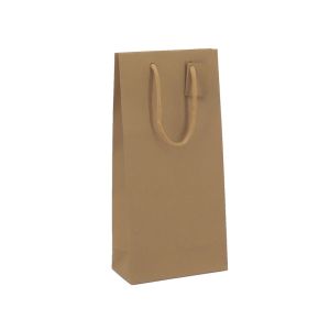 Sac 2 bouteilles Kraft brun 175g poignée cordelière - sans fenêtre