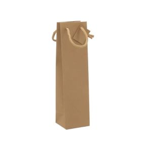 Sac 1 bouteille Kraft brun 175g poignée cordelière - sans fenêtre