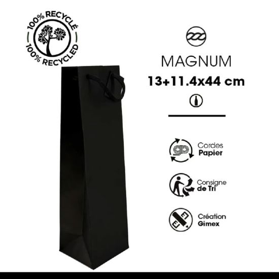 Sac Magnum Noir Mat 175gr poignées cordelières