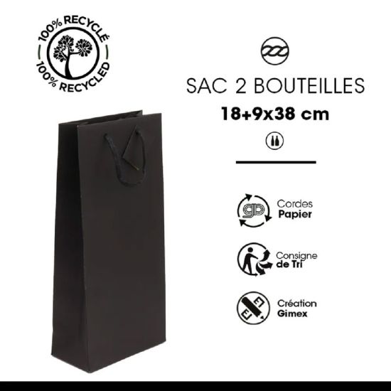 Sac Magnum Noir Mat 175gr poignées cordelières