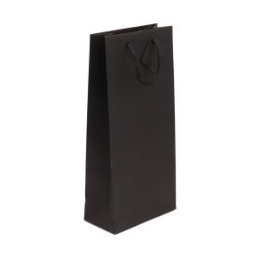 Sac 2 bouteilles Noir mat 175g poignées cordelières