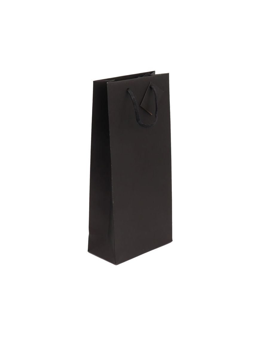 Sac 2 bouteilles Noir mat 175g poignées cordelières
