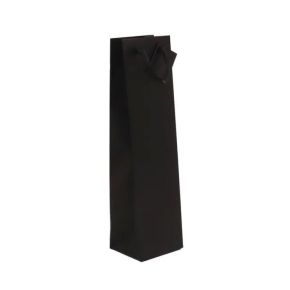 Sac 1 bouteille Noir mat 175g poignées cordelières