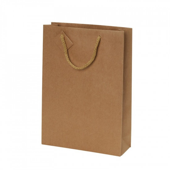 Sac 3 bouteilles Kraft brun 175g poignée cordelière - sans fenêtre